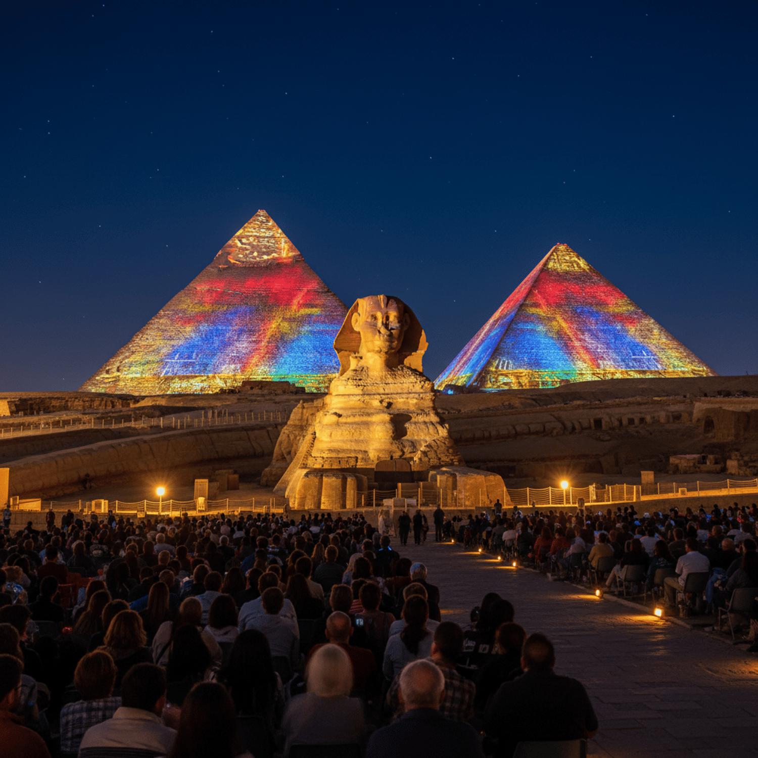 Espectáculo de luz y sonido en las pirámides de Giza